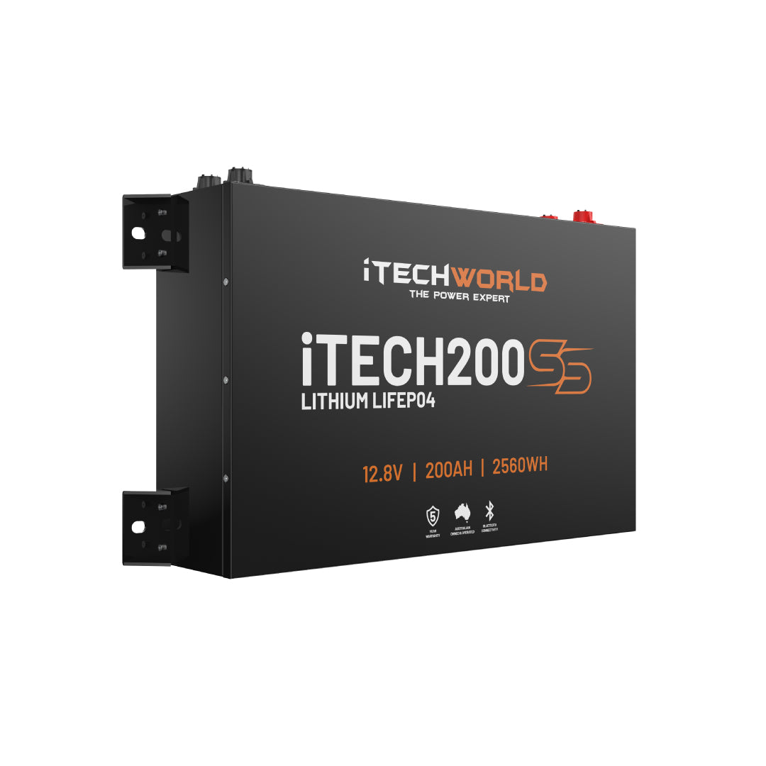 iTECH200SS 12V 200Ah Drop-In Lithium Battery – Parallel-Ready, IEC Certified