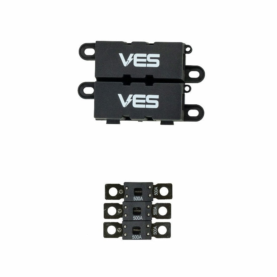 Mega Fuse Kit 500 AMP 2 Holders 3 Fuses