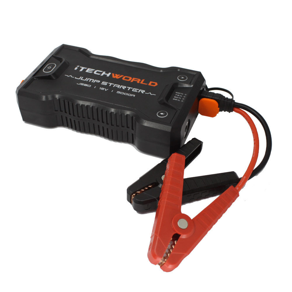 Js80 3000 Amp Portable Jump Starter Backup Power Bank with Heavy Duty Case