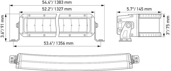 HELLA 52" Black Magic LED Light Bar – Curved, Double Row, Spot & Flood Combo Beam