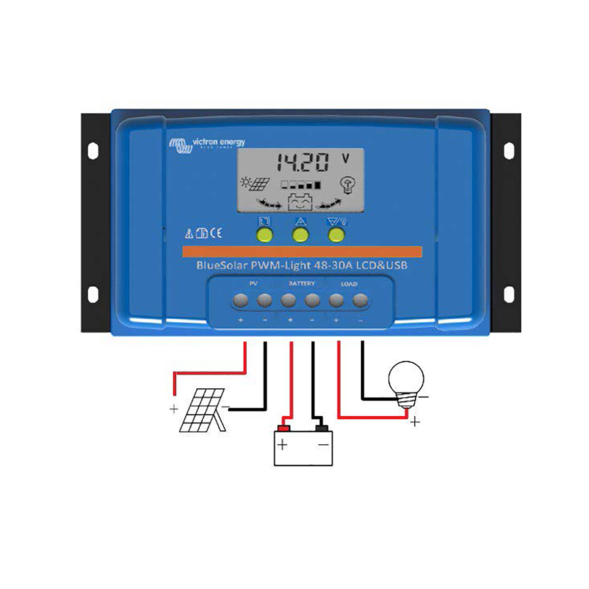 Victron BlueSolar PWM - LCD & USB 12/24V-30A