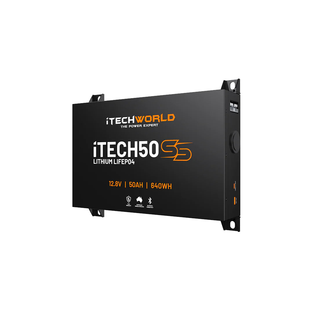iTECH50SS Super Slim Deep Cycle Lithium Battery with Bluetooth LiFePO4 50Ah