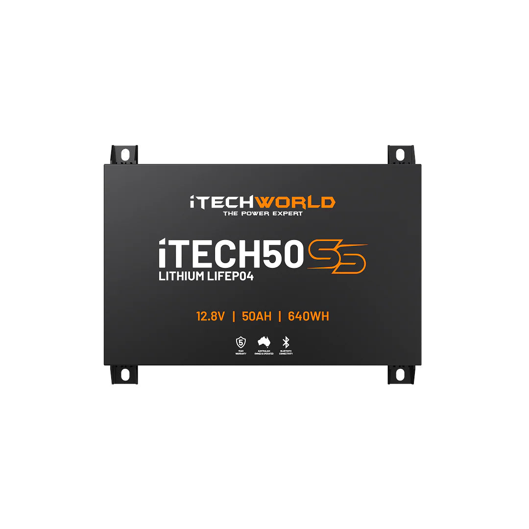 iTECH50SS Super Slim Deep Cycle Lithium Battery with Bluetooth LiFePO4 50Ah