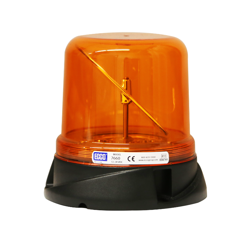 LED Beacon Rotating ROTOLED 12/24V Amber Fixed Mount ECCO 75 or 125 RPM SAE Class 1