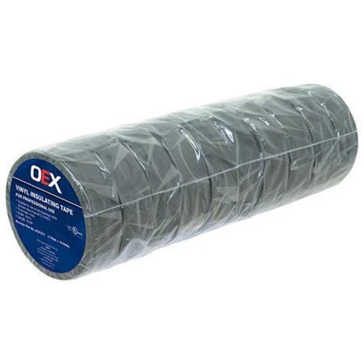 OEX Adhesive Pvc Insulation Tape 19mm 18.3M 10Pkt - ACX1211