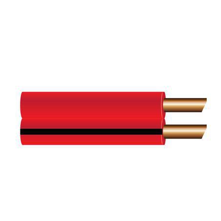 OEX 3mm Twin Core Automotive Cable, Figure 8, Red With Black Trace - 10m Blister Pack
