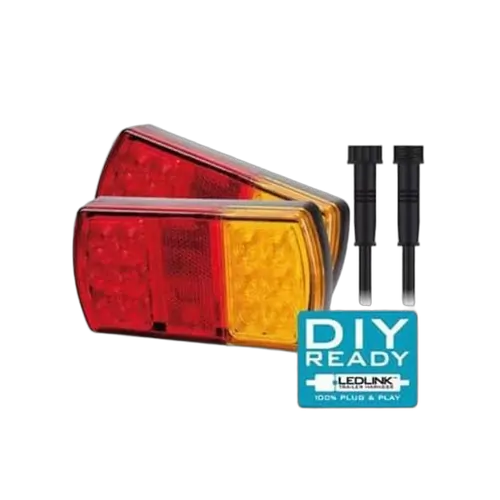 Roadvision 12V Stop/Tail/Ind/Ref/Lic Rect 150 x 80mm + BR25B + 7TPF + 7TPR 6X4 Trailer Kit with LEDLink Harness