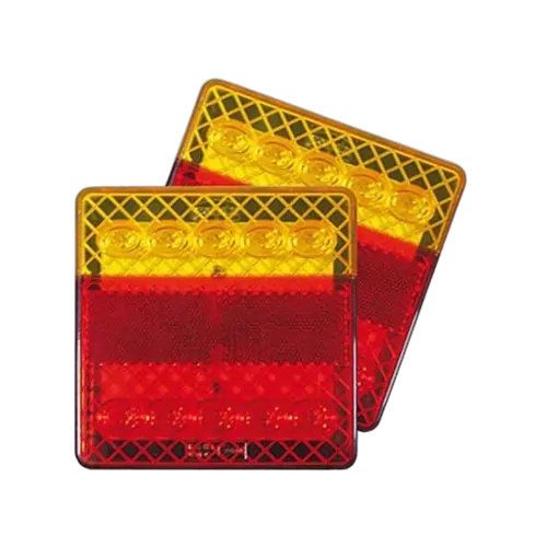 Roadvision 12V Stop/Tail/Ind/Ref 100 X 100mm Surface Mount Twin Pack