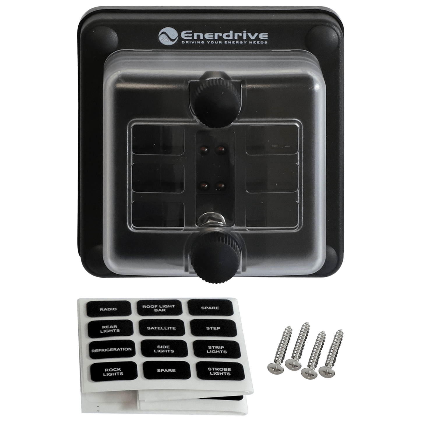 Enerdrive Fuse Block Panel Mount 1 In 6 Out with LEDs - Discontinued