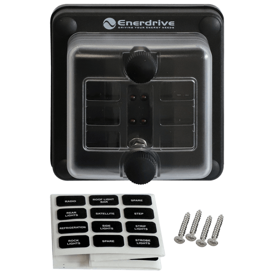 Enerdrive Fuse Block Panel Mount 1 In 6 Out with LEDs - Discontinued