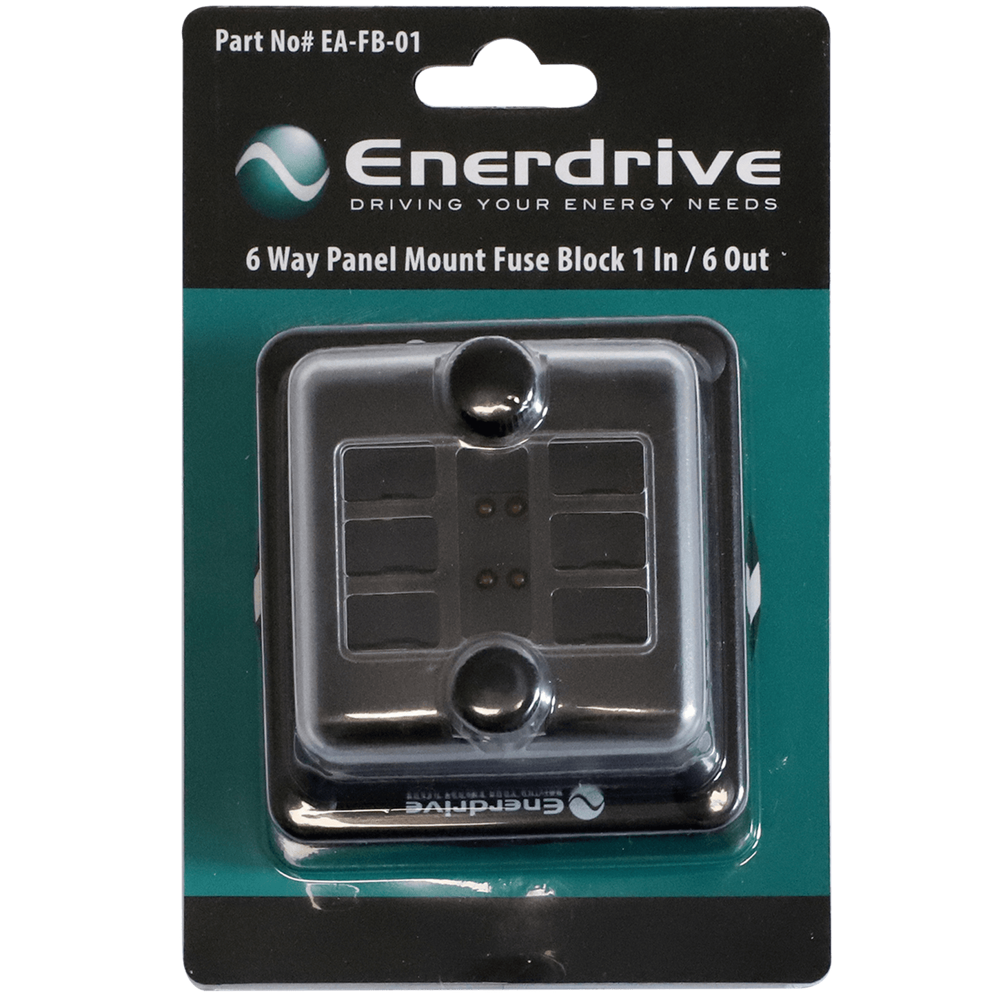 Enerdrive Fuse Block Panel Mount 1 In 6 Out with LEDs - Discontinued
