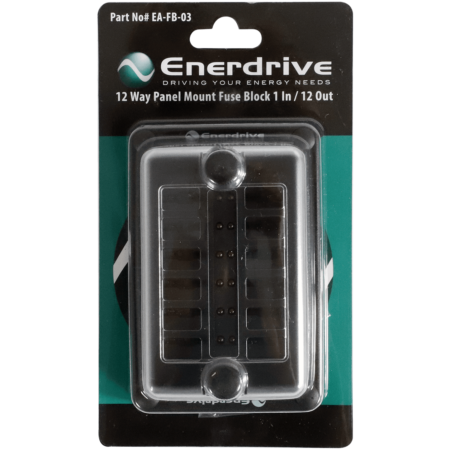Enerdrive Fuse Block Panel Mount 1 In 12 Out with LEDs - Discontinued