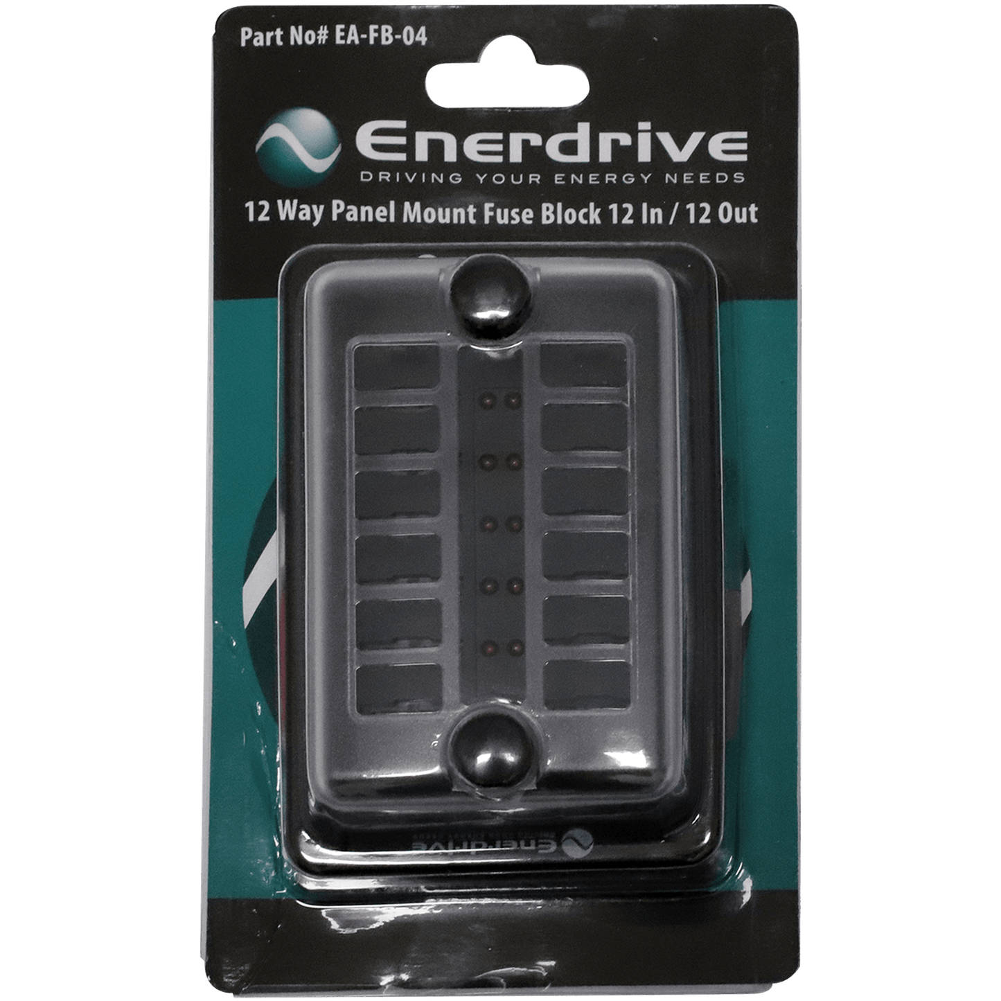 Enerdrive Fuse Block Panel Mount 12 In 12 Out with LEDs