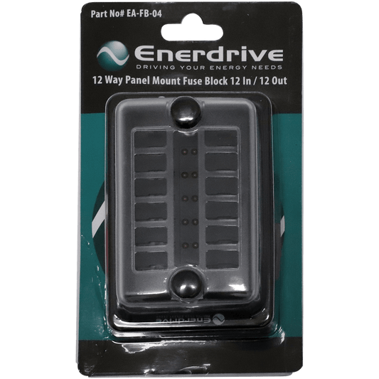Enerdrive 12-Way Fuse Block Panel Mount with LED Indicators – 32V 100A