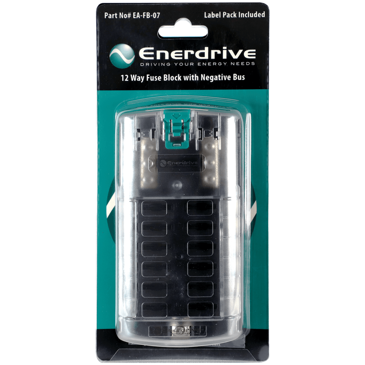 Enerdrive Fuse Block 12 Circuit with Negative Bus and Cover