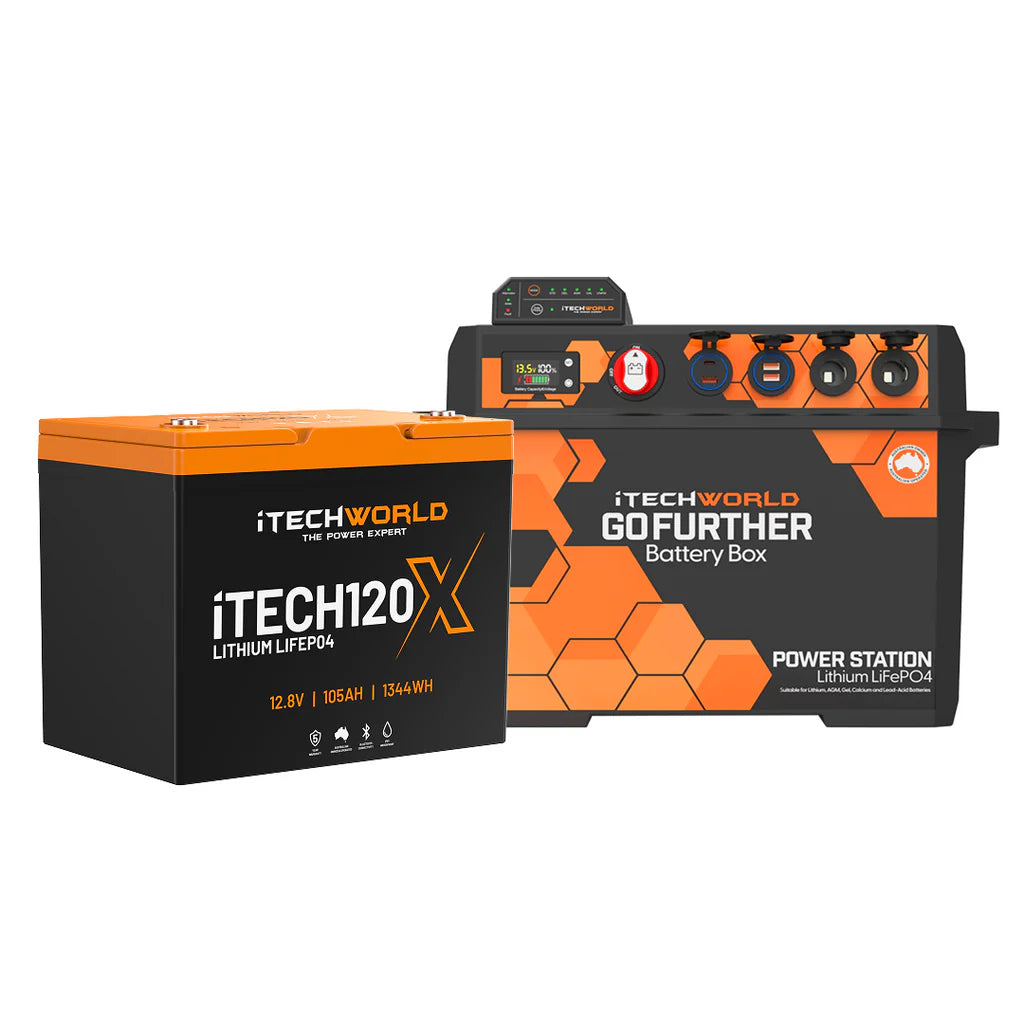GoFurther Battery Box Bundle with iTECHDCDC25 Charger and iTECH120X Lithium Battery