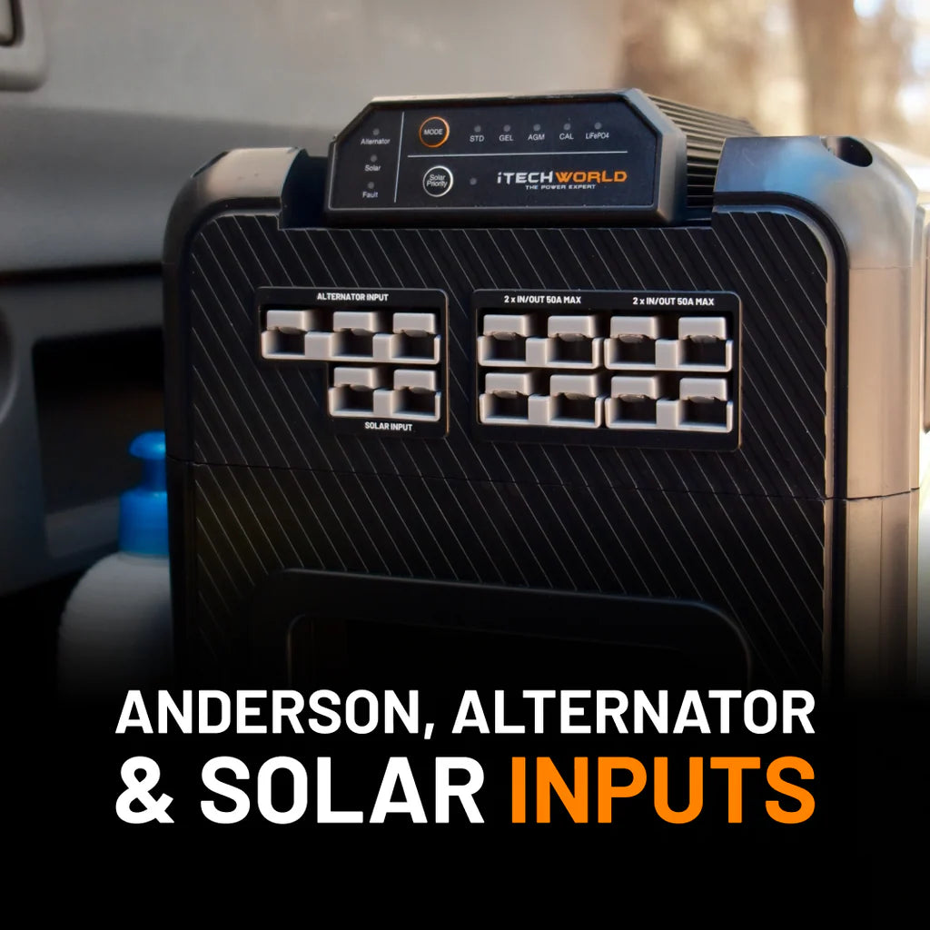 Premium GoFurther Dual Battery System With iTECHDCDC40 Battery Charger and iTECH120X PRO Lithium Battery with Bluetooth