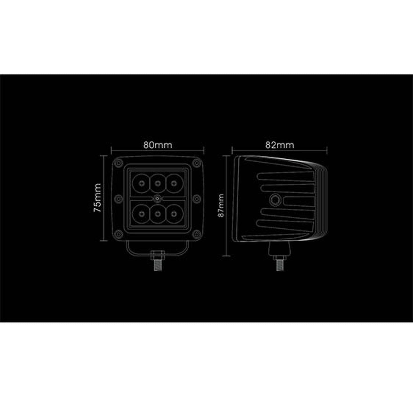 Hard Korr 18W 6 LED Flood Light Double Row
