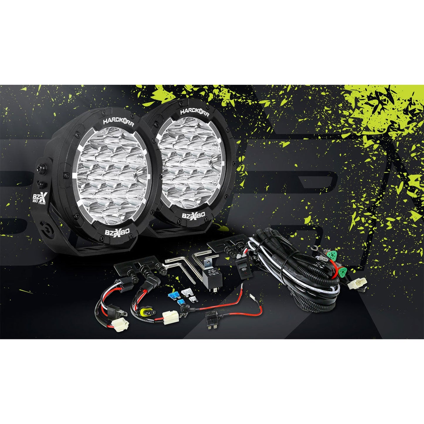 Hard Korr BZR-X Series 7″ LED Driving Lights (Pair W/Harness)