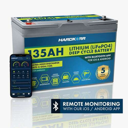 Hard Korr 135Ah Lithium (LiFePO4) Deep Cycle Battery w/Bluetooth