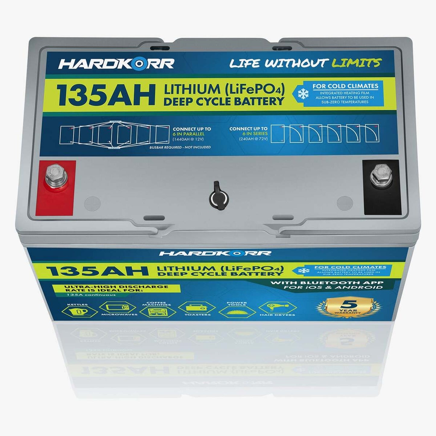 Hard Korr 135Ah Cold Climate Lithium (LiFePO4) Deep Cycle Battery w/Bluetooth