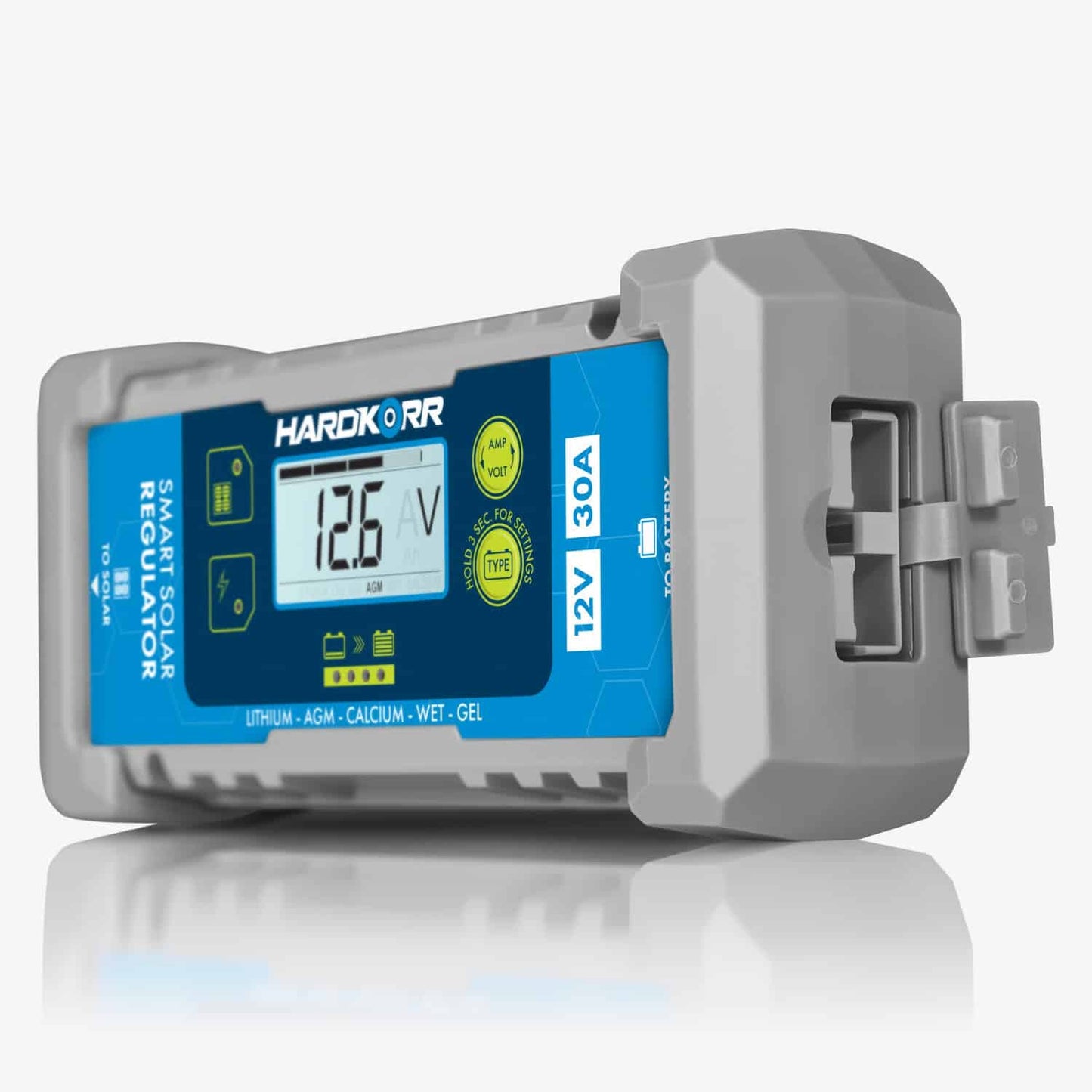 Hard Korr 30A Waterproof Lithium-Compatible PWM Solar Regulator