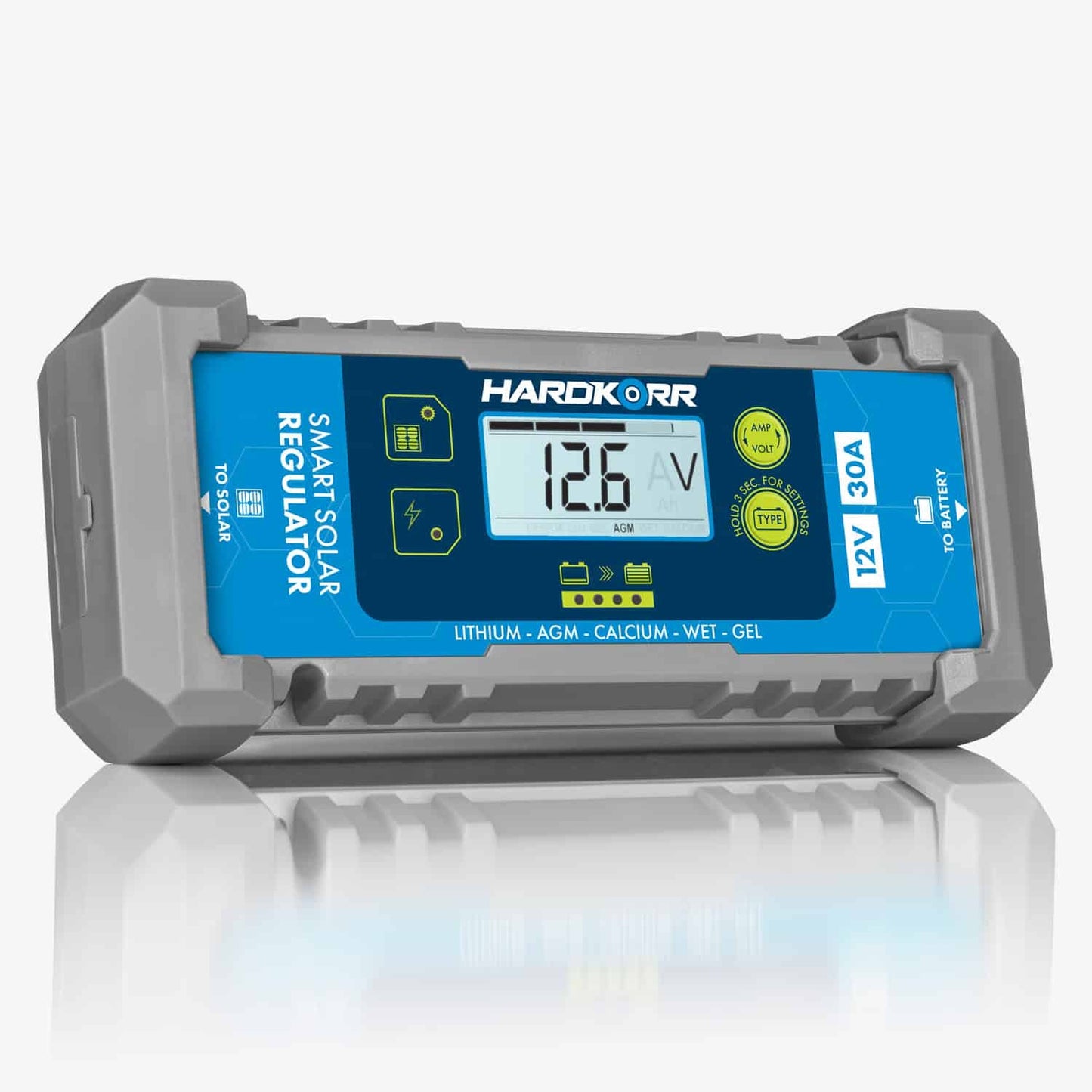 Hard Korr 30A Waterproof Lithium-Compatible PWM Solar Regulator