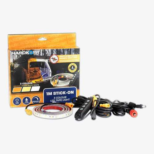 Hardkorr 1m Tri-Colour LED Camping Light with 3M Backing