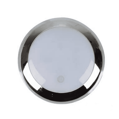 Roadvision LED Interior Lamp Round Chrome 12V 15 LED 4.5W 140mm Touch Sensor High/Med/Low/Off