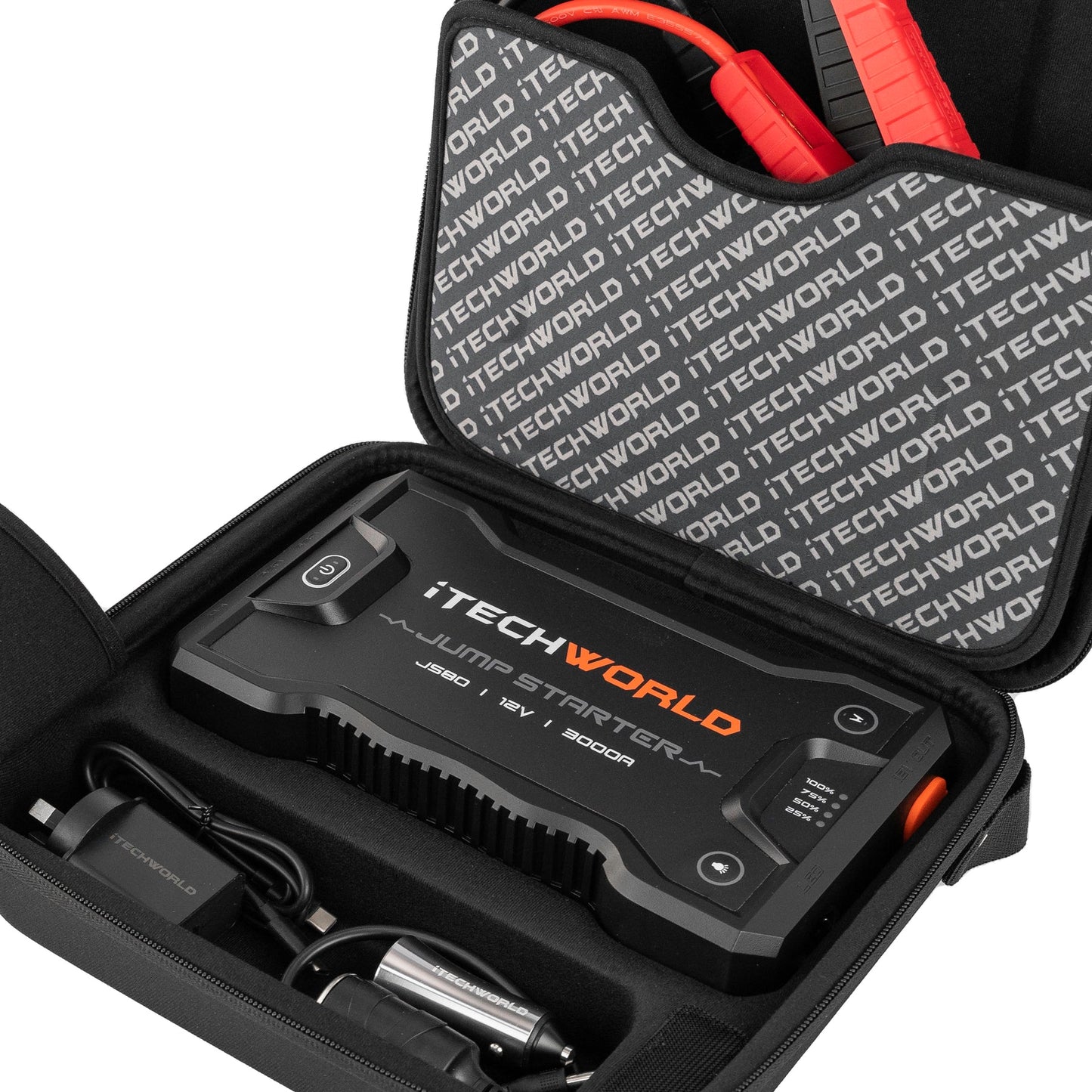 iTechworld JS80 Lithium Jump Starter and Backup Power Bank with Heavy-Duty Case 3000A