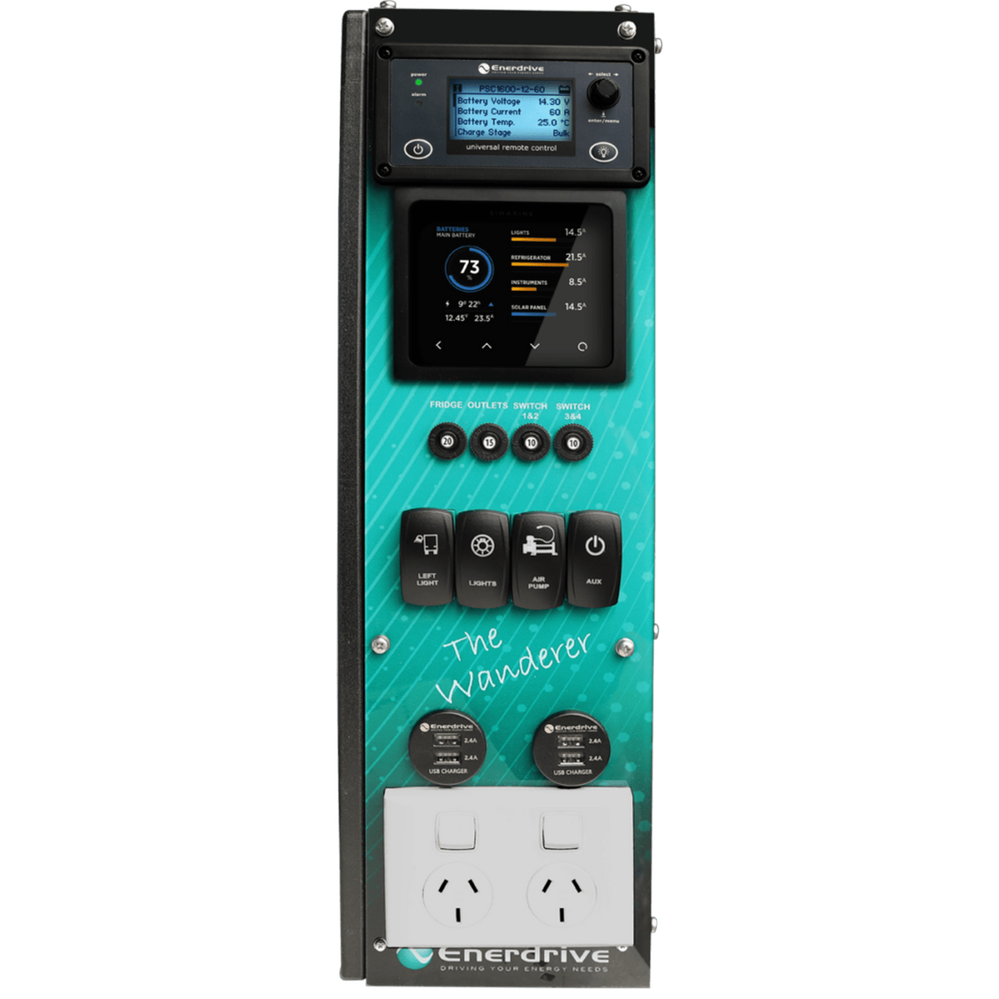 Enerdrive The Wanderer Power System with 40A DC-DC Charger, 1600W/60A Inverter/Charger & Simarine Monitor