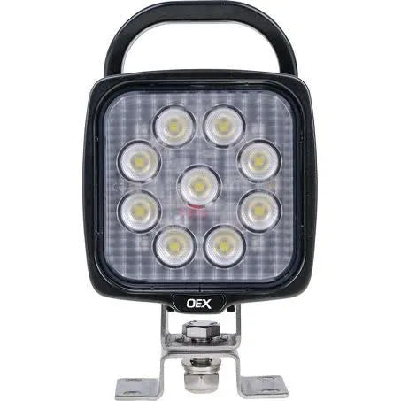 OEX WORK LIGHT WITH HANDLE SWITCH - SQUARE 9 LED 12V24V CISPR25 RATED - LLX08205HS