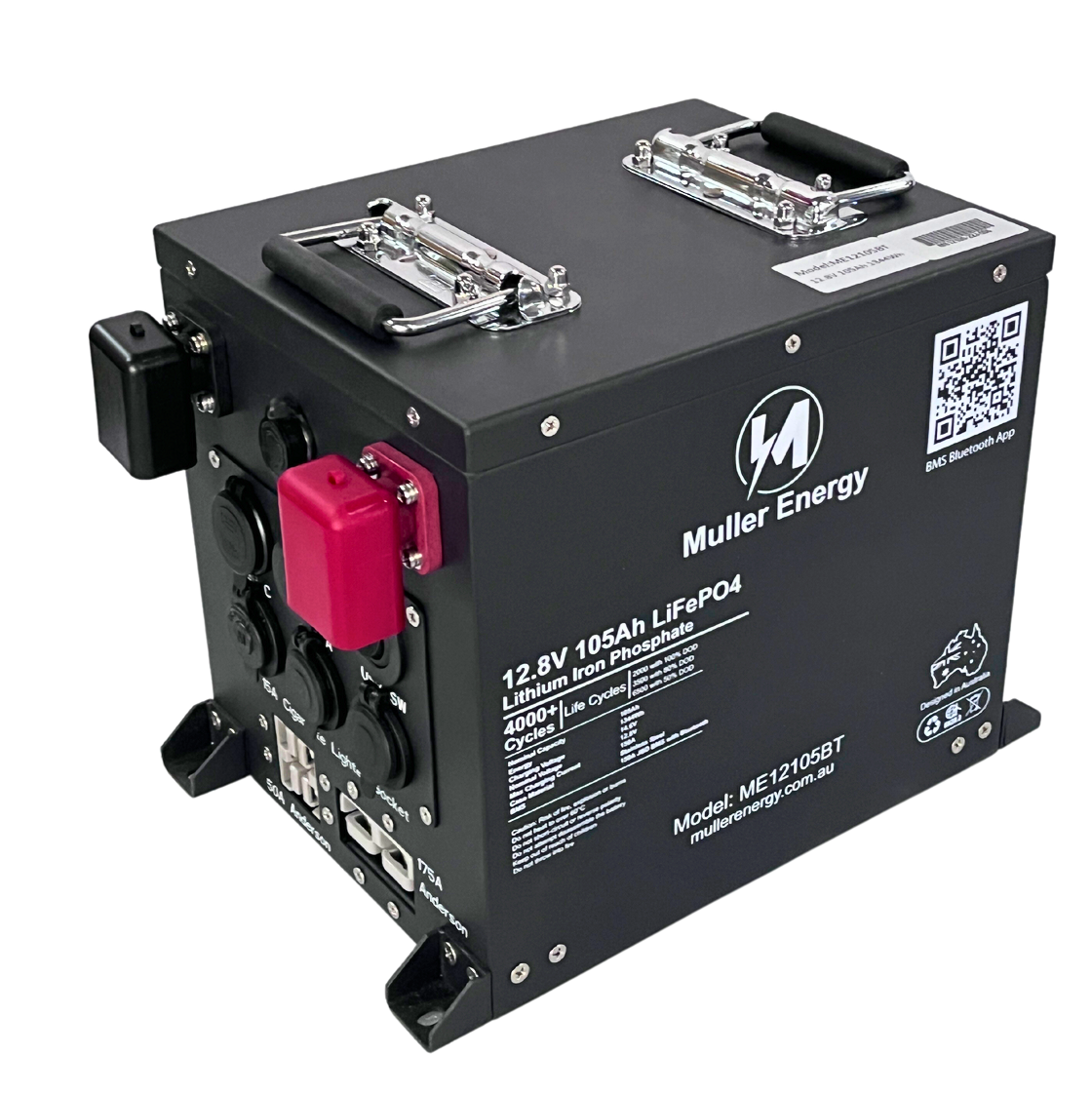 Muller Energy 12V 105Ah Lithium Battery LiFePO4 with Touchscreen