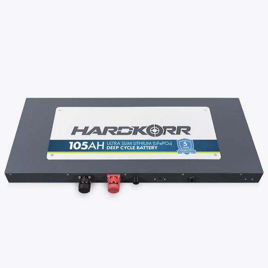 Hard Korr 105Ah Lithium (LiFePO4) Slimline Deep Cycle Battery W/ Bluetooth