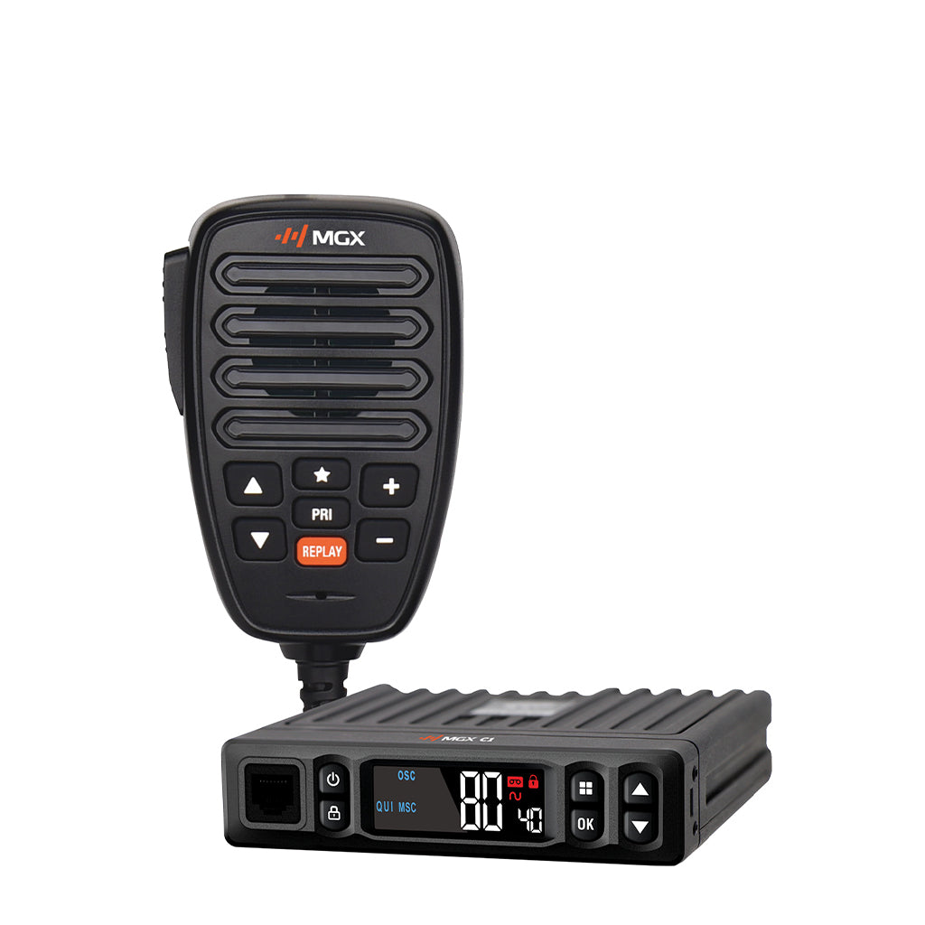 MGX C1 12/24V CB Radio – Super Compact UHF/LMR with Noise Cancelling