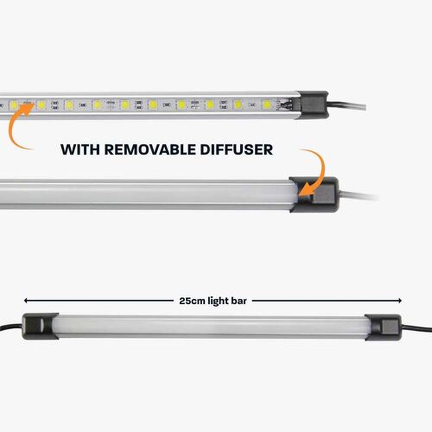 Hardkorr 25cm White LED Light Bar with Diffuser