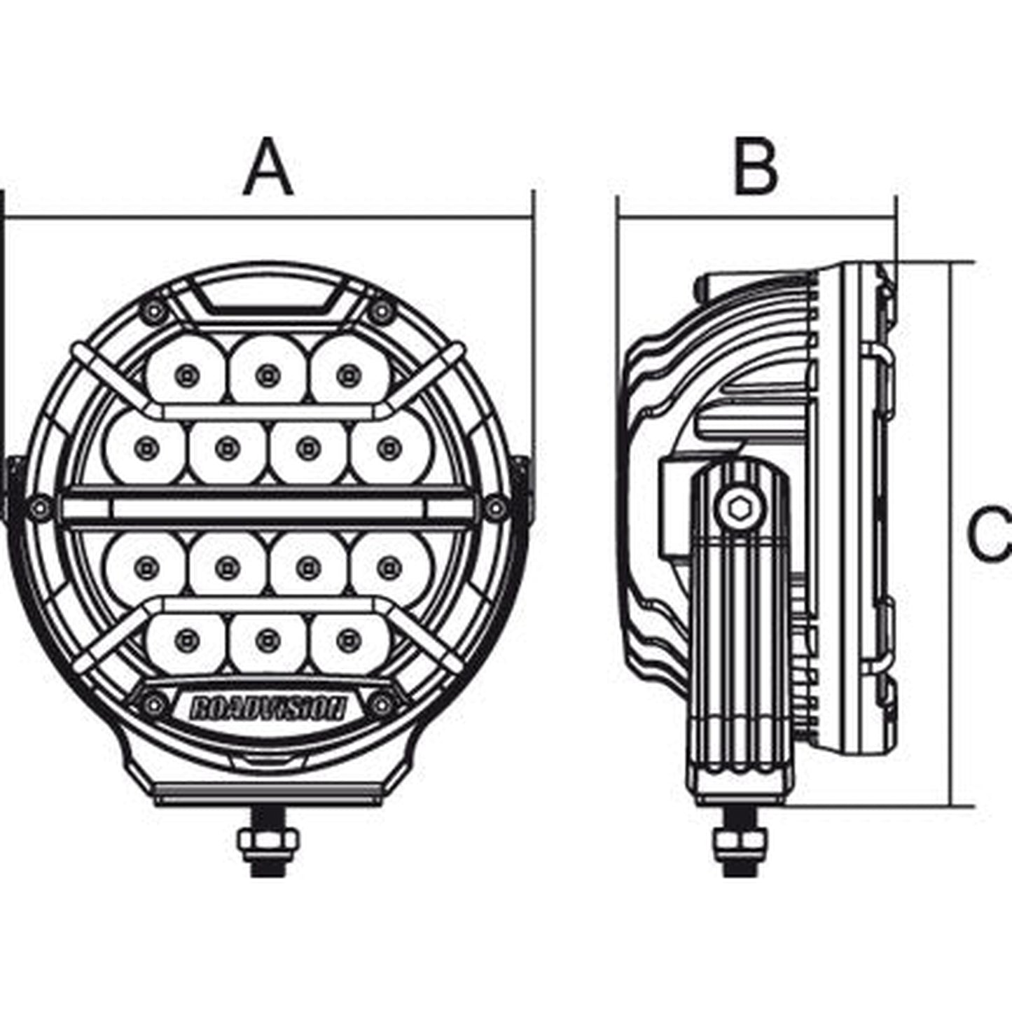 Roadvision Dominator DL2 6" Round LED Spot Light Kit – 1157m Beam Distance