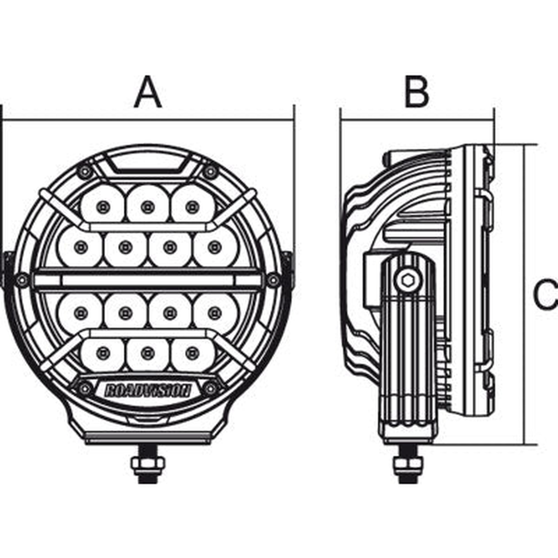 Roadvision Dominator DL2 6" Round LED Spot Light Kit – 1157m Beam Distance