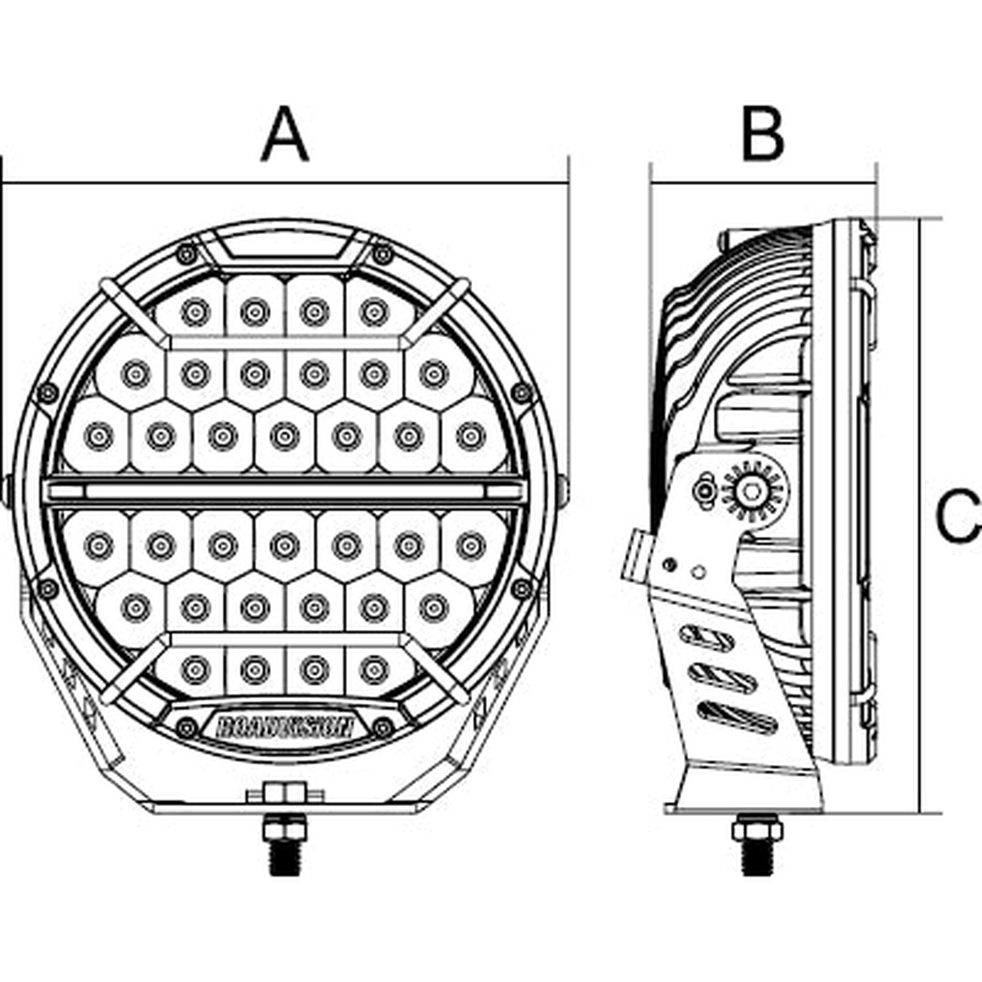 Roadvision Dominator DL2 9" LED Spotlights – 1450m Beam with DRL Strip (Pair)