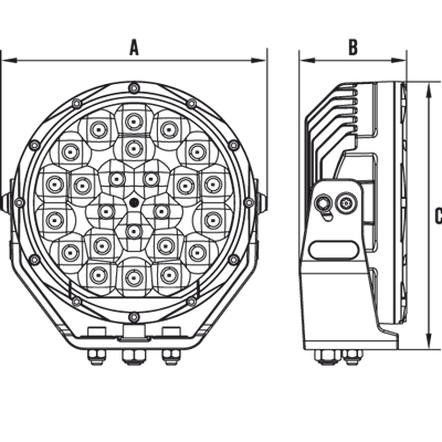 Dominator Extreme 2 DX2 7” LED Driving Lights (Pair) – Combo Beam, 11,342lm