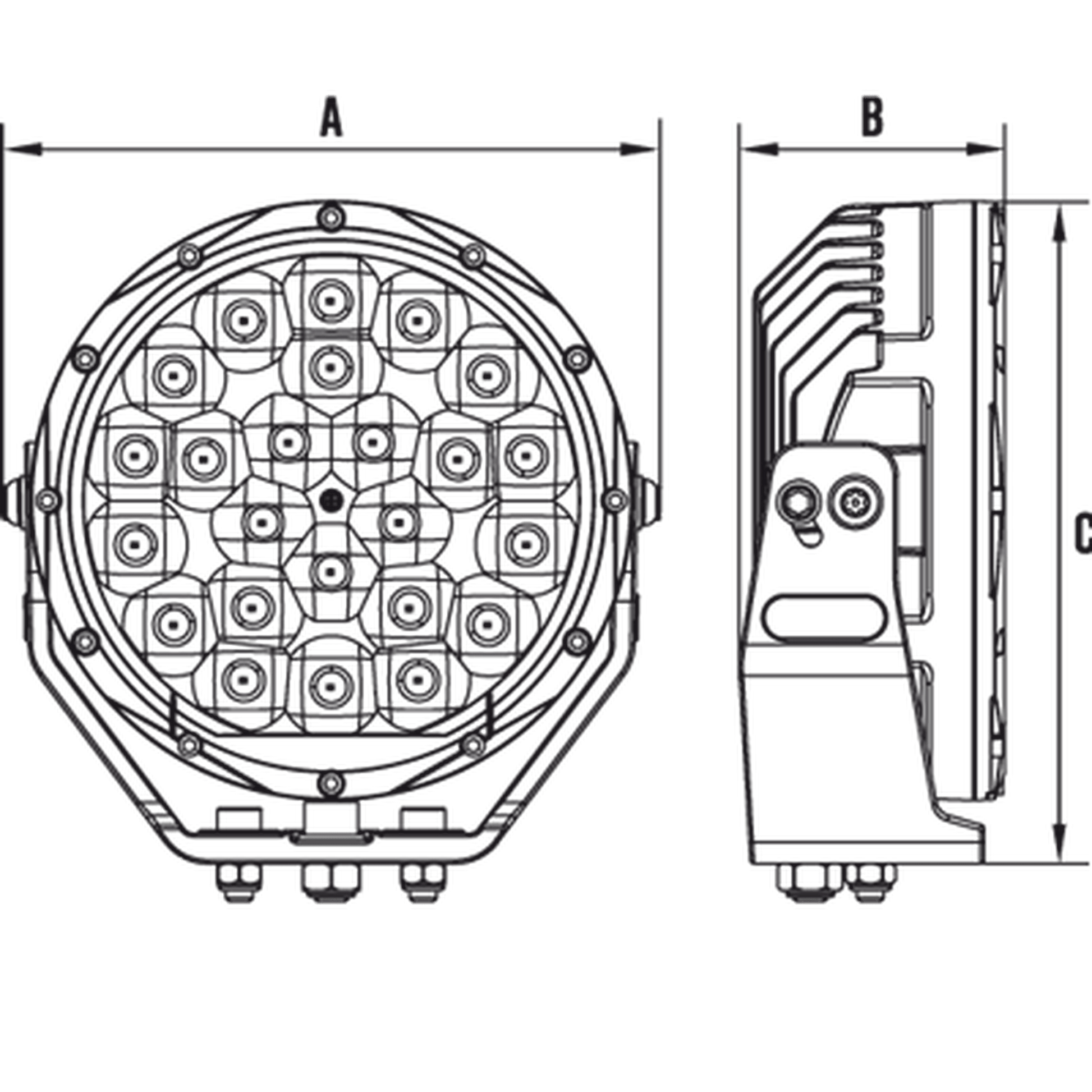Dominator Extreme 2 DX2 7” LED Driving Lights (Pair) – Combo Beam, 11,342lm