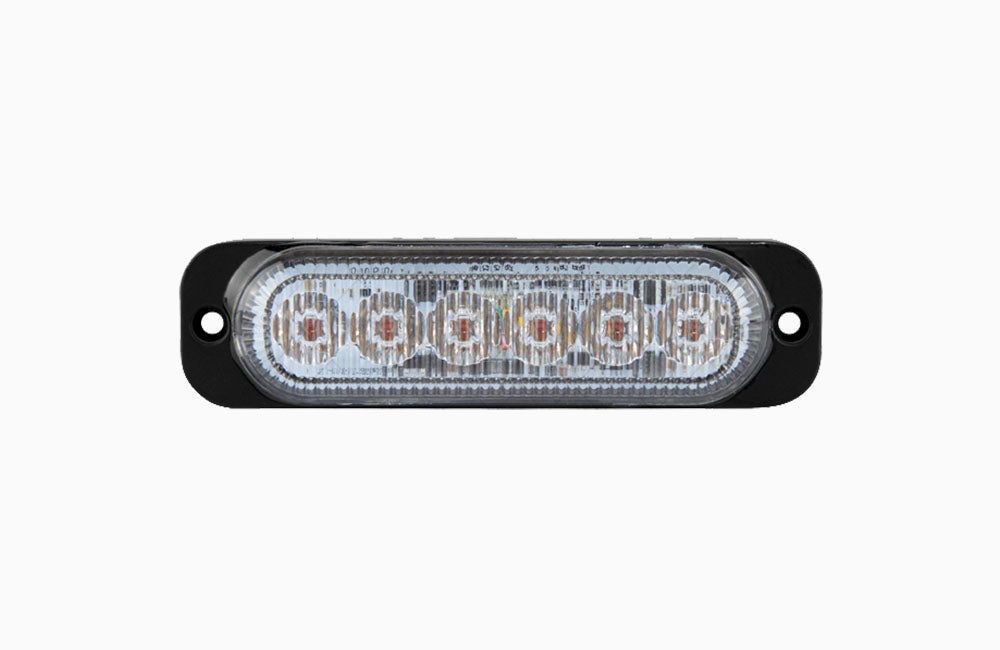 Roadvision LED Strobe Module Amber Surface Mount 10-30V 6 LED 18W 12 Flash Patterns Synchronizable Class 1 120x32x14mm