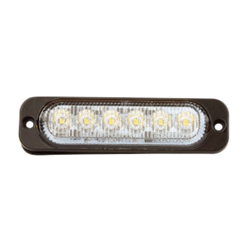 Roadvision LED Stobe Module White Surface Mount 10-30V 6 LED 18W 12 Flash Patterns Synchronizable Class 1 120x32x14mm