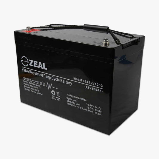Hard Korr Zeal AGM 105Ah 12V battery for camping, RV, and off-grid use