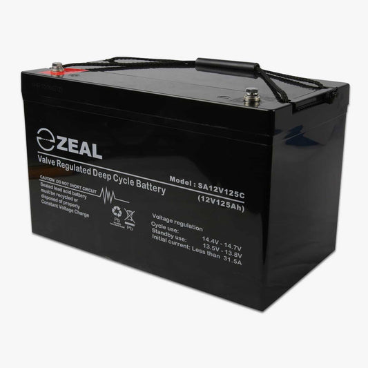 Durable Hard Korr Zeal 125Ah AGM battery with low self-discharge