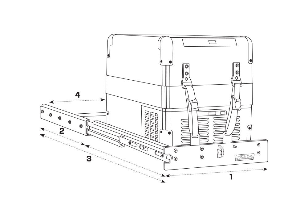 MSA 4x4 SL50SIDE Straight Fridge Slide