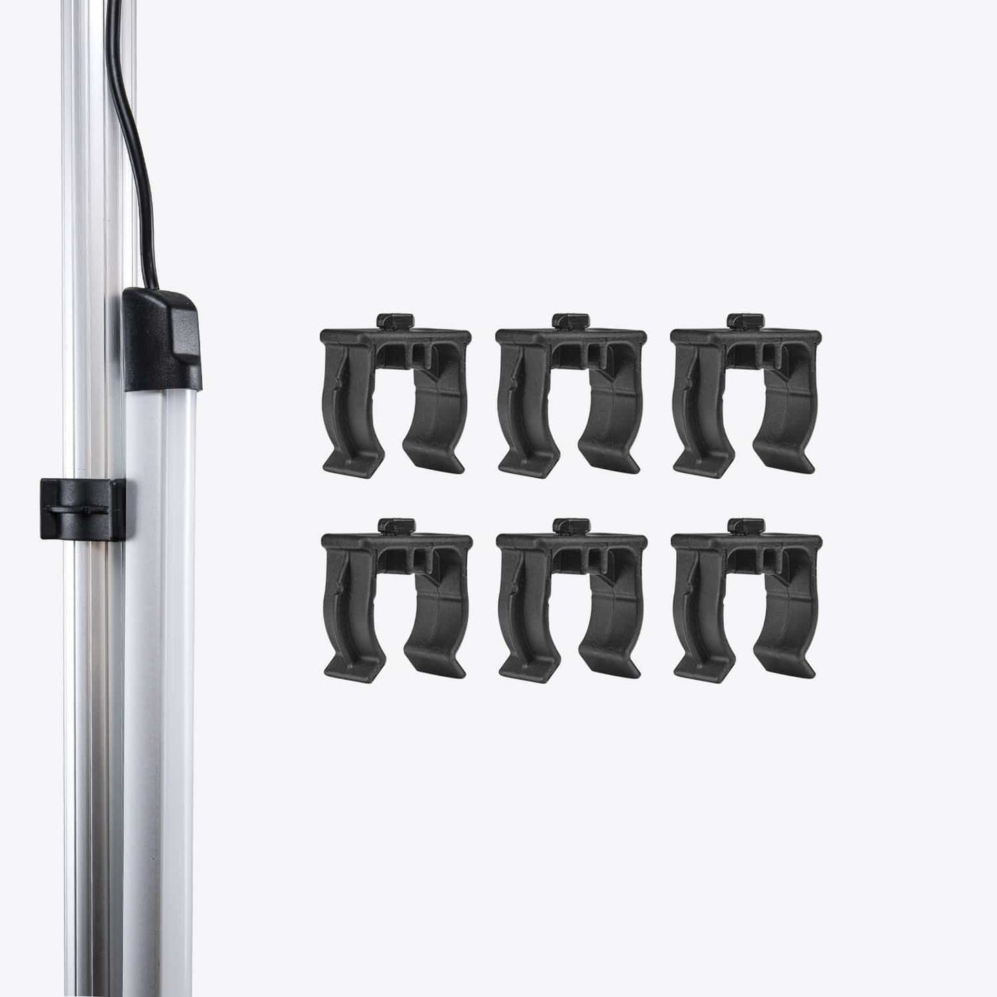 Hard Korr Pole Clips for Camp Light Bars & Push-Button Dimmers (6 Pack)