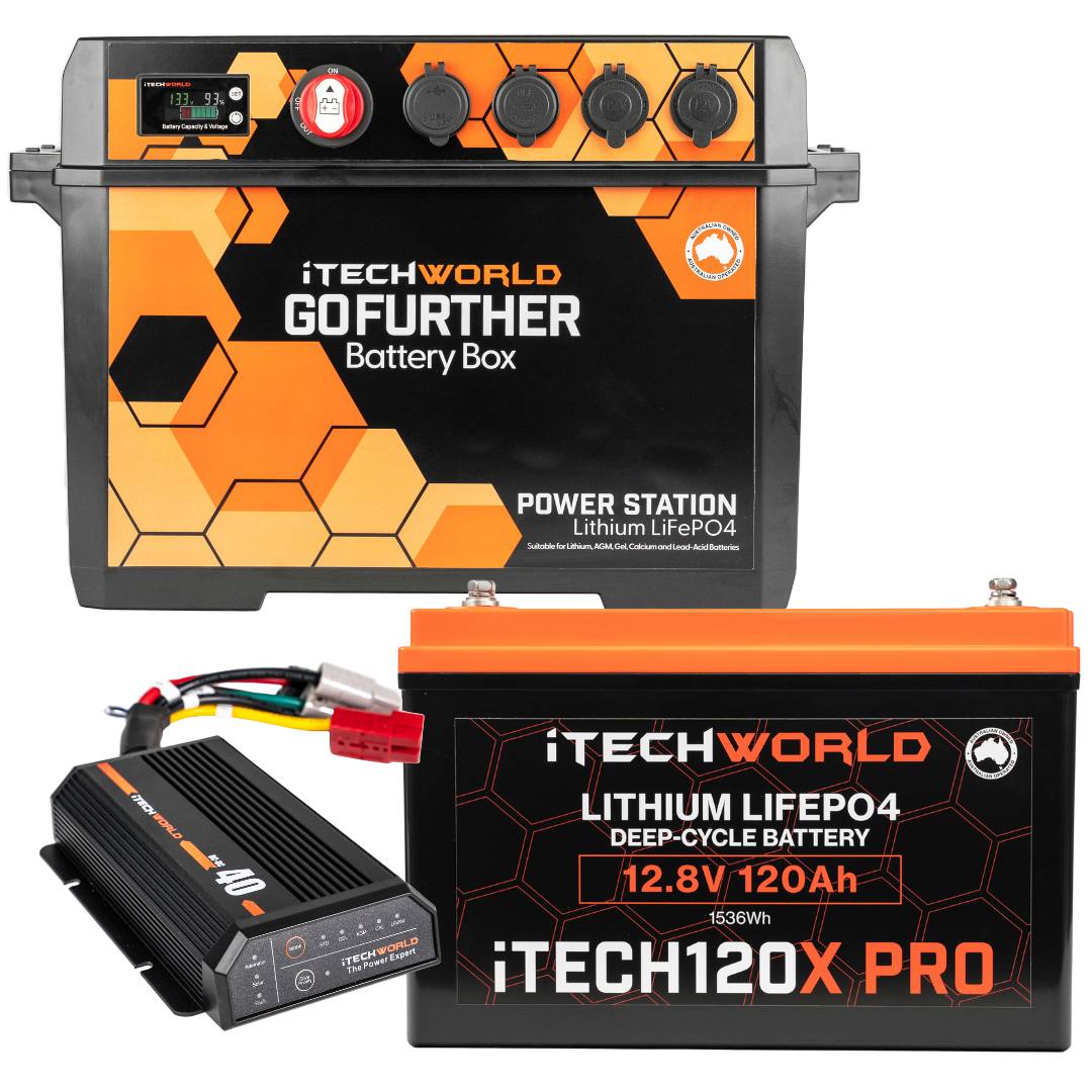 4WD Dual Battery Kit: GoFurther Box + 120Ah Lithium + 25A DCDC Charger