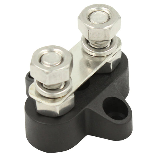 Marine-Grade Twin M8 Bus Bar Black (150A @12V) – Side Mount Design