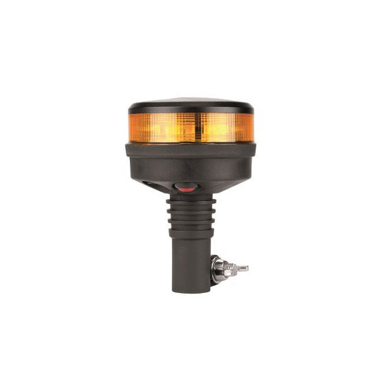 LED Beacon Micro Revolver Dual 10-30V Amber DIN Pole Mount 28W 10 Function SAE Class 1
